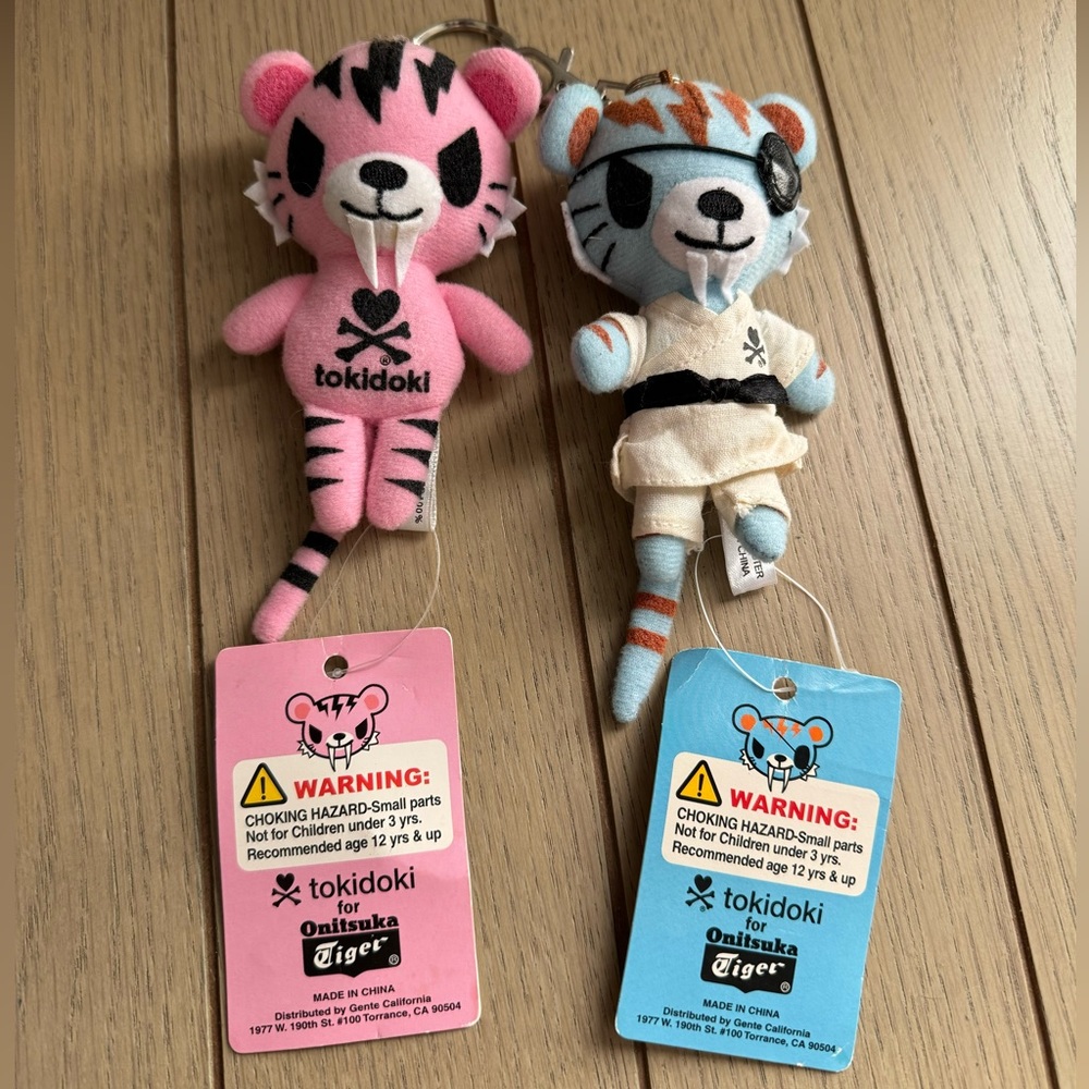 Tokidoki Onitsuka Tiger Keychains, Pink & Blue